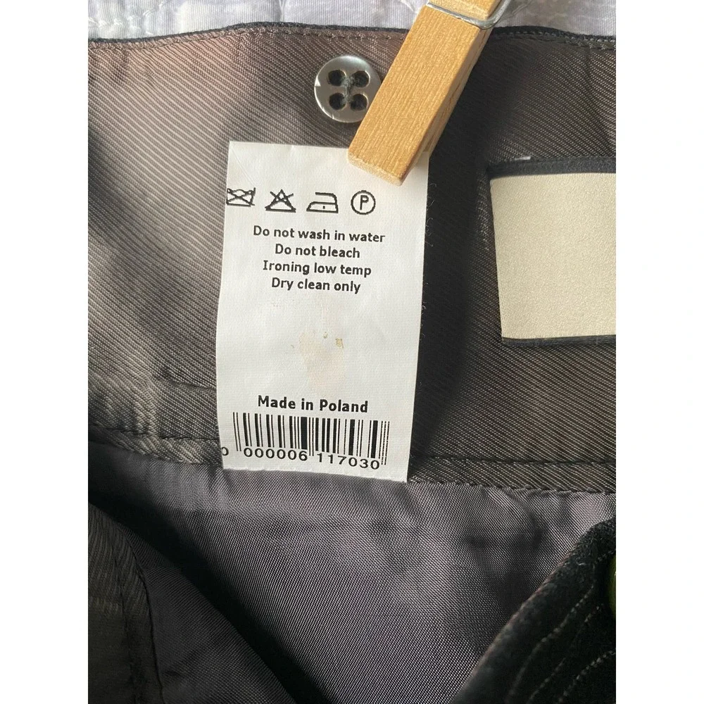 Paul Smith Wool Black Lined Pinstripe Skirt Pockets Buttons Size 42 (US 4/6)